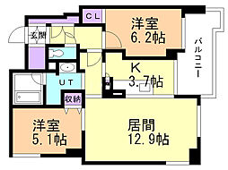 F156フジイ 2LDKの間取図画像