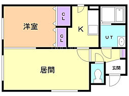 バルキリーレルム 1LDKの間取図画像
