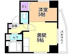 リライエンス円山 1LDKの間取図画像