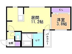 札幌市中央区北三条西30丁目マンション 1LDKの間取図画像