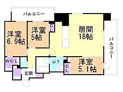 ASMACIMAISON札幌大通東 3LDKの間取図画像