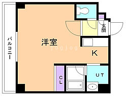 フィオーレ参番館 1Kの間取図画像
