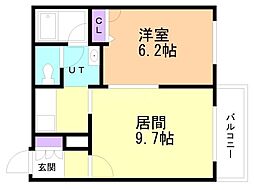 COMFORIA北三条 1LDKの間取図画像