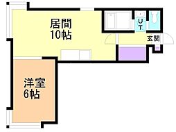 ホワイトスター 1LDKの間取図画像
