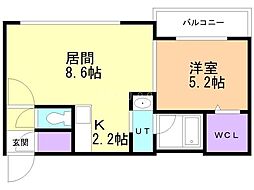 Lienマルヤマ 1LDKの間取図画像