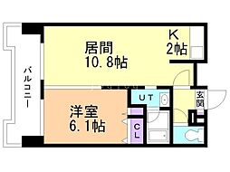 グランカーサ南9条 1LDKの間取図画像