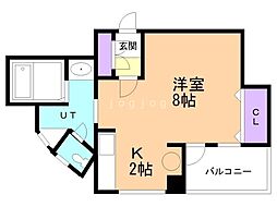 ル・クラージュ ワンルームの間取図画像