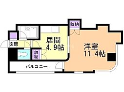 クラシックハイム 1LDKの間取図画像