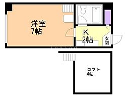 サングレース 1Kの間取図画像