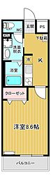 ヴィラ・アヴァンス 1Kの間取図画像