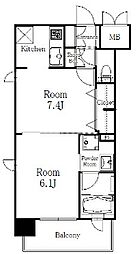 エンクレスト天神MODE 10階2Kの間取り