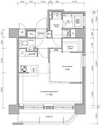 ネストピア薬院東 1LDKの間取図画像