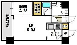 天神ブライトン 1LDKの間取図画像