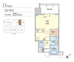 RJRプレシア大橋駅前 1Kの間取図画像