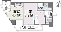 パセオ平尾 1LDKの間取図画像