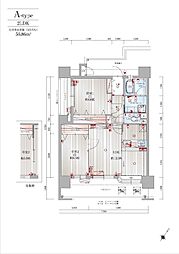 アクタス大橋パークスクエア 2LDKの間取図画像