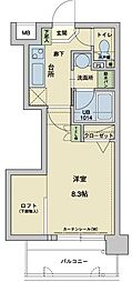アクタス天神アネックス 1Kの間取図画像