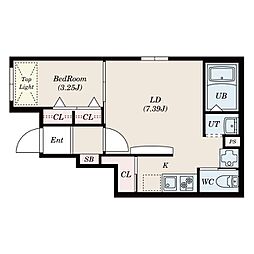 RESIDENCE城西 1LDKの間取図画像