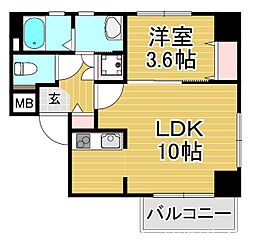 classierstyle平尾 1LDKの間取図画像