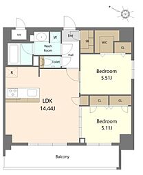 S-RESIDENCE薬院aureate 2LDKの間取図画像