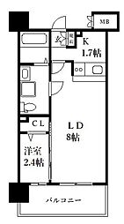 グランフォーレプライム大手門 1LDKの間取図画像