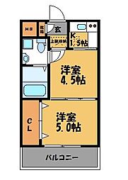 エステート・モア警固本通り 2Kの間取図画像