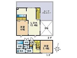 ベルメゾン高取グラース 2LDKの間取図画像