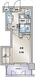 アクタス天神2 1Kの間取図画像
