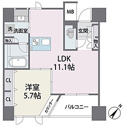 アビターレエクセラ 1LDKの間取図画像