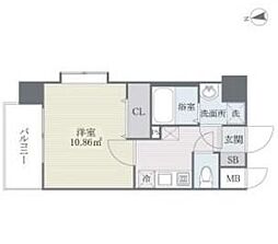 S-FORT姪浜 1Kの間取図画像
