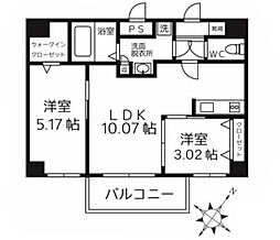 モダンパラッツォ天神AXIA 2LDKの間取図画像
