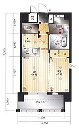 ラファセエスペランサ大濠 1LDKの間取図画像