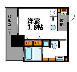 ANDON ワンルームの間取図画像