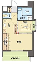 エステート・モア平尾公園通り 1LDKの間取図画像