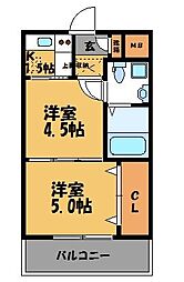 エステート・モア薬院通り 2Kの間取図画像