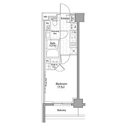 ザ・パークハビオ新宿 1Kの間取図画像