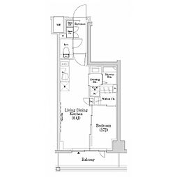 ザ・パークハビオSOHO市谷左内町 1LDKの間取図画像