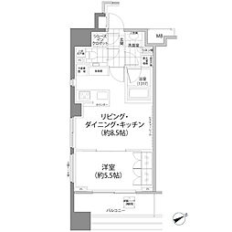 パークハビオ西新宿 1LDKの間取図画像