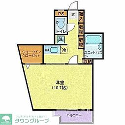 京王井の頭線 駒場東大前駅 徒歩7分の賃貸マンション 2階1Kの間取り