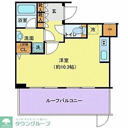 京王井の頭線 高井戸駅 徒歩6分の賃貸マンション 4階ワンルームの間取り