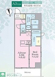 SUNBRIGHT OGIKUBO 7階1LDKの間取り