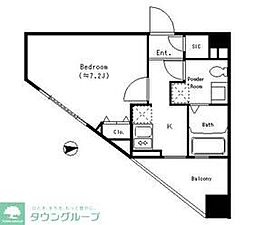 パークキューブ四谷三丁目 5階1Kの間取り