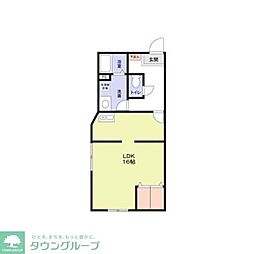 メゾンドフィナンシェ 1階ワンルームの間取り