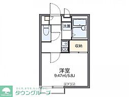 レオパレス大原Ｂ 2階1Kの間取り