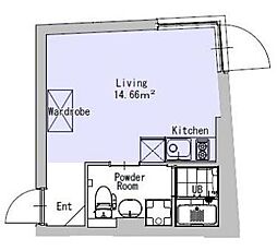 京王線 幡ヶ谷駅 徒歩10分の賃貸マンション 3階ワンルームの間取り