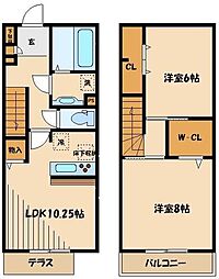 メゾン・ラマージュ 1階2LDKの間取り