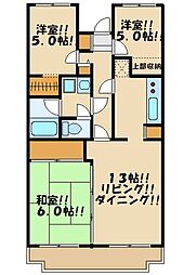 カサグランデ永福 2階3LDKの間取り