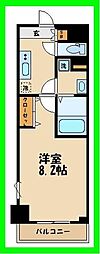 リージア経堂イーストプレイス 2階1Kの間取り