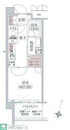 リージア経堂テラスガーデン 1階1Kの間取り