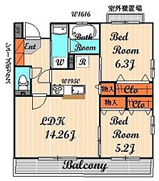 ｐｕｅｒｔａ　ｓｕｒ　ＴＯＫＩＯ 2階2LDKの間取り